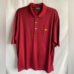 Master Performance Men’s Polo Size L Red, Black and White Stripes